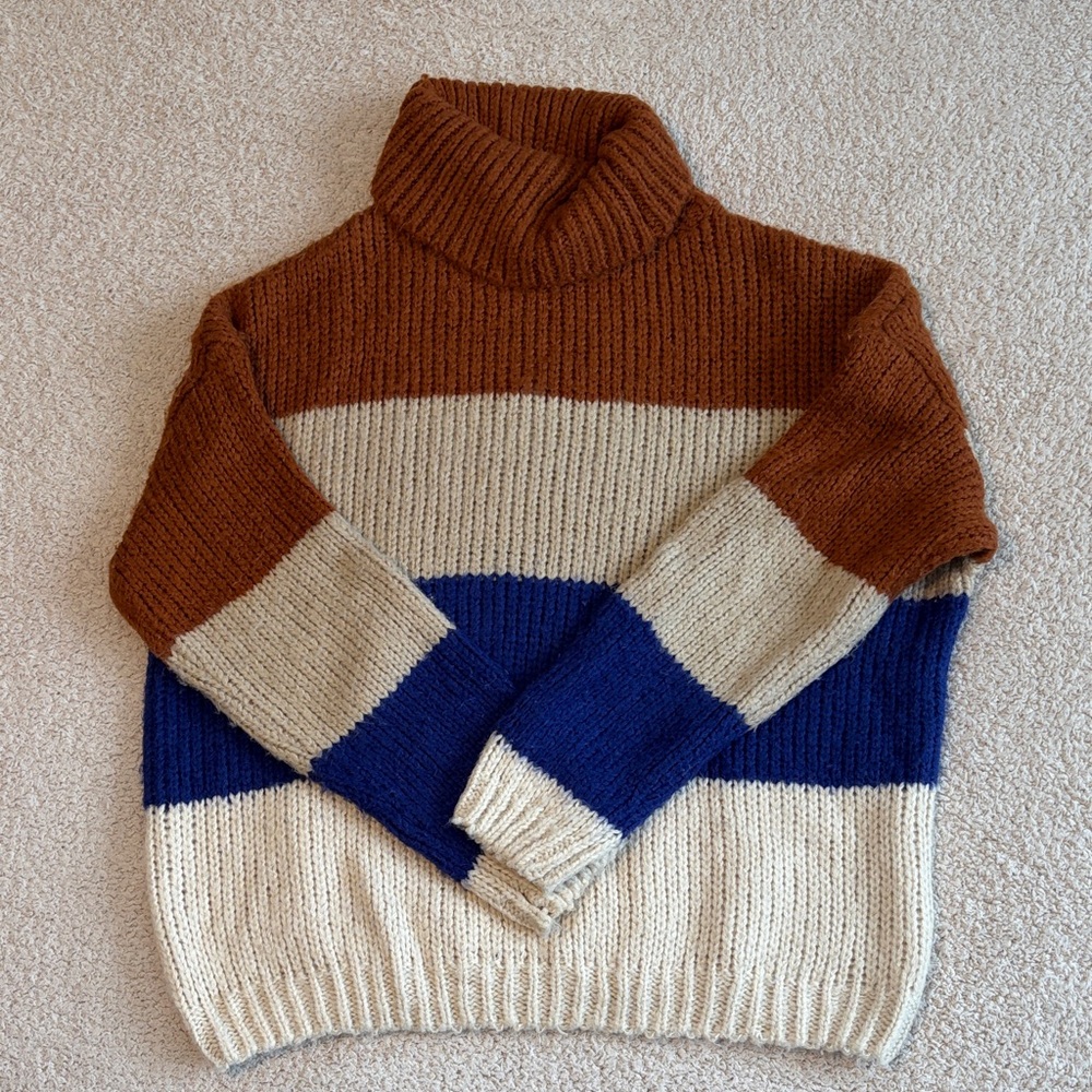 Peyton Jensen Striped Turtleneck Sweater